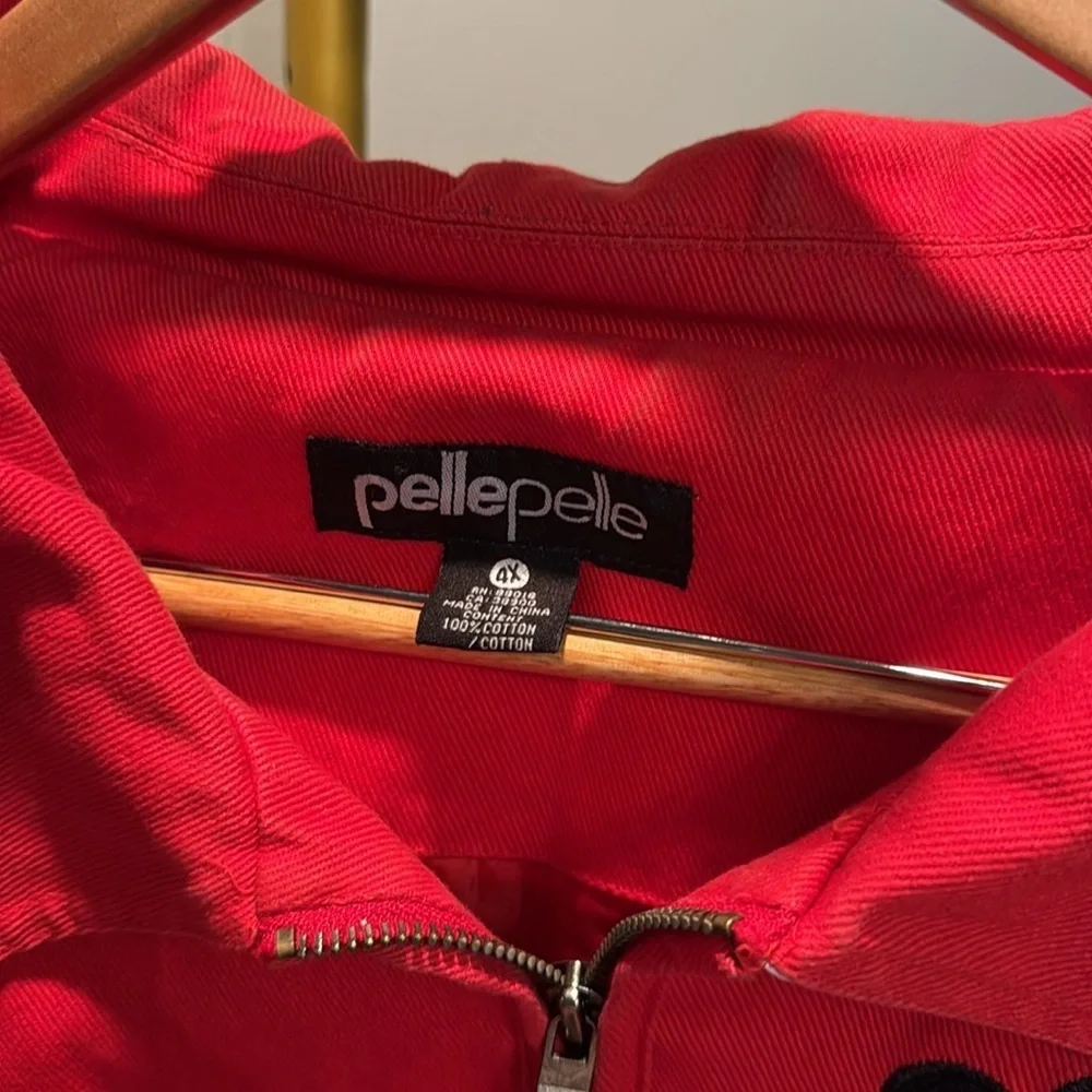 Pelle Pelle a club Red Jacket with Embroidered Design EUC 4XL